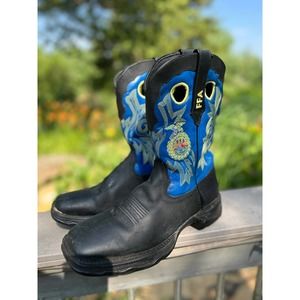 FFA AG cowboy Boot by Durango women's size 9 black and blue